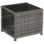 Juego muebles bistro jardín 3 pzas cojines ratán sintético gris de vidaXL, Conjuntos de jardín - Ref: Foro24-47678, Precio: 3...
