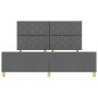 Estructura de cama con cabecera Gris oscuro 180 x 200 cm tela