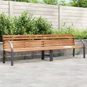 Banco de jardín madera acero con recubrimiento en polvo marrón by vidaXL, garden benches - Ref: Foro24-366539, Price: 274,96 ...