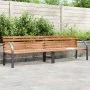 Banco de jardín madera acero con recubrimiento en polvo marrón de vidaXL, Bancos de jardín - Ref: Foro24-366539, Precio: 296,...