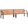 Banco de jardín madera acero con recubrimiento en polvo marrón de vidaXL, Bancos de jardín - Ref: Foro24-366539, Precio: 296,...