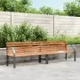 Banco de jardín madera acero con recubrimiento en polvo marrón de vidaXL, Bancos de jardín - Ref: Foro24-366539, Precio: 296,...