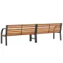 Banco de jardín madera acero con recubrimiento en polvo marrón de vidaXL, Bancos de jardín - Ref: Foro24-366539, Precio: 296,...