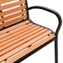 Banco de jardín madera acero con recubrimiento en polvo marrón de vidaXL, Bancos de jardín - Ref: Foro24-366539, Precio: 296,...