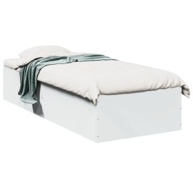 White engineered wood bed frame 75x190 cm by vidaXL, Beds and slatted bases - Ref: Foro24-841986, Price: 69,12 €, Discount: %
