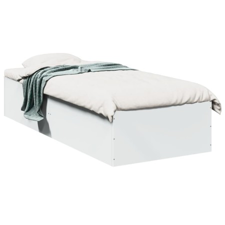 Weißer Bettrahmen aus Holzwerkstoff, 75 x 190 cm von vidaXL, Betten und Lattenroste - Ref: Foro24-841986, Preis: 69,12 €, Rab...