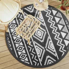 Außen-Teppich ARAKIL schwarz Ø160 cm PP von vidaXL, Outdoor-Protektoren - Ref: Foro24-368535, Preis: 29,91 €, Rabatt: %