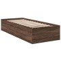 Bettgestell aus braunem Eichenholzwerkstoff, 75 x 190 cm von vidaXL, Betten und Lattenroste - Ref: Foro24-841992, Preis: 79,5...