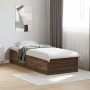 Bettgestell aus braunem Eichenholzwerkstoff, 75 x 190 cm von vidaXL, Betten und Lattenroste - Ref: Foro24-841992, Preis: 79,5...