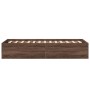 Estructura de cama madera de ingeniería roble marrón 75x190 cm de vidaXL, Camas y somieres - Ref: Foro24-841992, Precio: 79,5...