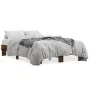 Estructura cama madera ingeniería metal roble ahumado 140x200cm de vidaXL, Camas y somieres - Ref: Foro24-845859, Precio: 107...