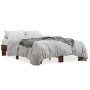 Estructura cama madera ingeniería metal roble ahumado 140x200cm de vidaXL, Camas y somieres - Ref: Foro24-845859, Precio: 108...