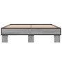 Estructura cama madera ingeniería metal gris Sonoma 120x190 cm