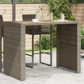 Hoher Gartentisch mit Oberfläche aus grauem PE-Rattan-Holz, 145x80x110 cm. von vidaXL, Gartentische - Ref: Foro24-368699, Pre...