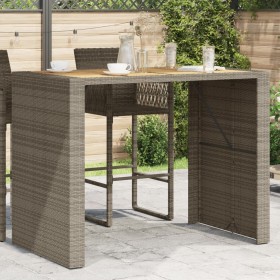 Hoher Gartentisch mit Oberfläche aus grauem PE-Rattan-Holz, 145x80x110 cm. von vidaXL, Gartentische - Ref: Foro24-368699, Pre...
