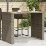 Mesa alta jardín superficie madera ratán PE gris 145x80x110 cm by vidaXL, Garden tables - Ref: Foro24-368699, Price: 250,60 €...