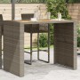 Mesa alta jardín superficie madera ratán PE gris 145x80x110 cm by vidaXL, Garden tables - Ref: Foro24-368699, Price: 230,86 €...