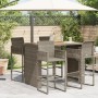 Mesa alta jardín superficie madera ratán PE gris 145x80x110 cm by vidaXL, Garden tables - Ref: Foro24-368699, Price: 230,86 €...