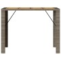 Mesa alta jardín superficie madera ratán PE gris 145x80x110 cm by vidaXL, Garden tables - Ref: Foro24-368699, Price: 230,86 €...