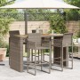 Hoher Gartentisch mit Oberfläche aus grauem PE-Rattan-Holz, 185x80x110 cm. von vidaXL, Gartentische - Ref: Foro24-368701, Pre...
