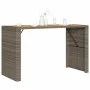 Mesa alta jardín superficie madera ratán PE gris 185x80x110 cm de vidaXL, Mesas de jardín - Ref: Foro24-368701, Precio: 285,9...
