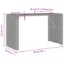 Hoher Gartentisch mit Oberfläche aus grauem PE-Rattan-Holz, 185x80x110 cm. von vidaXL, Gartentische - Ref: Foro24-368701, Pre...