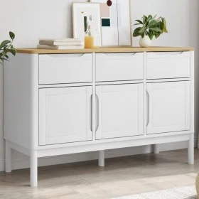 Sideboard FLORO aus massiver Kiefer in Weiß 114x43x74 cm von vidaXL, Sideboards - Ref: Foro24-374024, Preis: 188,09 €, Rabatt: %