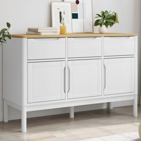 Aparador FLORO madera maciza de pino blanco 114x43x74 cm de vidaXL, Aparadores - Ref: Foro24-374024, Precio: 188,07 €, Descue...