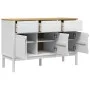 Sideboard FLORO aus massiver Kiefer in Weiß 114x43x74 cm von vidaXL, Sideboards - Ref: Foro24-374024, Preis: 188,09 €, Rabatt: %