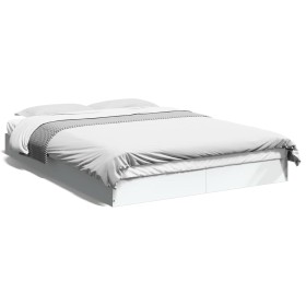 Weißer Bettrahmen aus Holzwerkstoff, 120 x 200 cm von vidaXL, Betten und Lattenroste - Ref: Foro24-842028, Preis: 103,41 €, R...