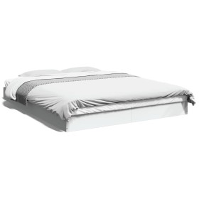 White engineered wood bed frame 150x200 cm by vidaXL, Beds and slatted bases - Ref: Foro24-842014, Price: 90,64 €, Discount: %