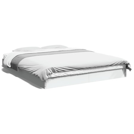 Estructura de cama madera de ingeniería blanca 150x200 cm de vidaXL, Camas y somieres - Ref: Foro24-842014, Precio: 90,64 €, ...