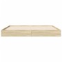 Bettgestell aus Sonoma-Eiche-Holzwerkstoff, 150 x 200 cm von vidaXL, Betten und Lattenroste - Ref: Foro24-842016, Preis: 90,6...