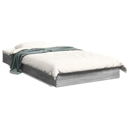 Sonoma gray engineered wood bed frame 100x200 cm by vidaXL, Beds and slatted bases - Ref: Foro24-842061, Price: 63,51 €, Disc...
