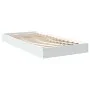 White engineered wood bed frame 90x200 cm by vidaXL, Beds and slatted bases - Ref: Foro24-842063, Price: 78,14 €, Discount: %