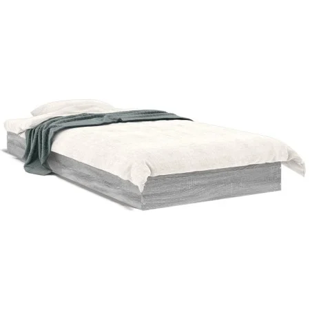 Estructura de cama madera de ingeniería gris Sonoma 90x200 cm de vidaXL, Camas y somieres - Ref: Foro24-842068, Precio: 63,31...