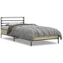Estructura cama madera ingeniería metal roble Sonoma 100x200 cm de vidaXL, Camas y somieres - Ref: Foro24-845588, Precio: 69,...