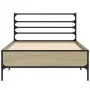 Estructura cama madera ingeniería metal roble Sonoma 100x200 cm de vidaXL, Camas y somieres - Ref: Foro24-845588, Precio: 69,...