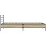 Estructura cama madera ingeniería metal roble Sonoma 100x200 cm de vidaXL, Camas y somieres - Ref: Foro24-845588, Precio: 69,...