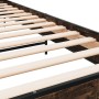 Estructura cama madera ingeniería metal roble humo 75x190 cm de vidaXL, Camas y somieres - Ref: Foro24-845624, Precio: 64,18 €