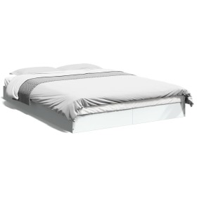 Estructura de cama madera de ingeniería blanca 135x190 cm de vidaXL, Camas y somieres - Ref: Foro24-842042, Precio: 99,41 €, ...