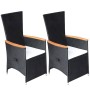 Reclining garden chairs and cushions 2 pcs black synthetic rattan by vidaXL, Garden chairs - Ref: Foro24-47683, Price: 257,08...