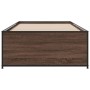 Brown oak metal engineered wood bed frame 90x200 cm by vidaXL, Beds and slatted bases - Ref: Foro24-845245, Price: 93,75 €, D...