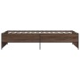 Bettgestell aus braunem Eichenholz-Metallwerkstoff, 90 x 200 cm von vidaXL, Betten und Lattenroste - Ref: Foro24-845245, Prei...