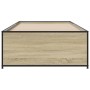 Estructura cama madera ingeniería metal roble Sonoma 90x190 cm de vidaXL, Camas y somieres - Ref: Foro24-845247, Precio: 73,4...