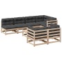 Juego de sofás de jardín 8 pzas con conjines madera maciza pino by vidaXL, Garden sets - Ref: Foro24-3299346, Price: 729,90 €...