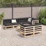 Juego de sofás de jardín 8 pzas con conjines madera maciza pino by vidaXL, Garden sets - Ref: Foro24-3299346, Price: 729,90 €...