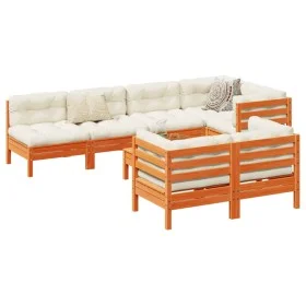 Gartensofa-Set, 8-teilig, mit Kissen, aus braun gewachstem Kiefernholz. von vidaXL, Gartensets - Ref: Foro24-3299350, Preis: ...