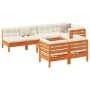 Set de sofás jardín 8 pzas con cojines madera pino marrón cera by vidaXL, Garden sets - Ref: Foro24-3299350, Price: 670,79 €,...