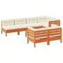 Set de sofás jardín 8 pzas con cojines madera pino marrón cera by vidaXL, Garden sets - Ref: Foro24-3299350, Price: 670,79 €,...